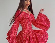 Комплект: платье с расклешенными рукавами + корсет  | PUSHKA SHOP