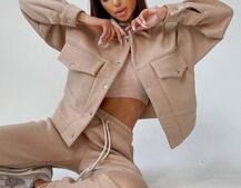 Комплект: тёплая рубашка на кнопках + джоггеры  Комплект: тёплая рубашка на кнопках + джоггеры  | PUSHKA SHOP