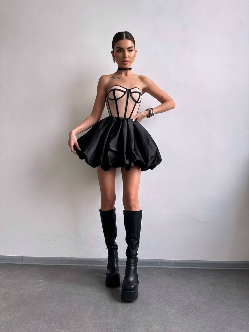 Комплект : корсет з чашечками+ спідниця балон Комплект : корсет з чашечками+ спідниця балон | PUSHKA SHOP