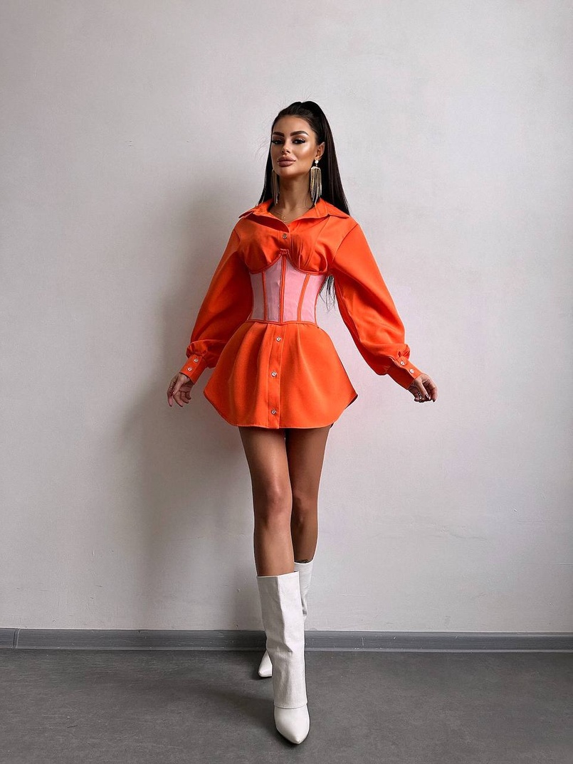 Приталена сорочка + корсет  | PUSHKA SHOP