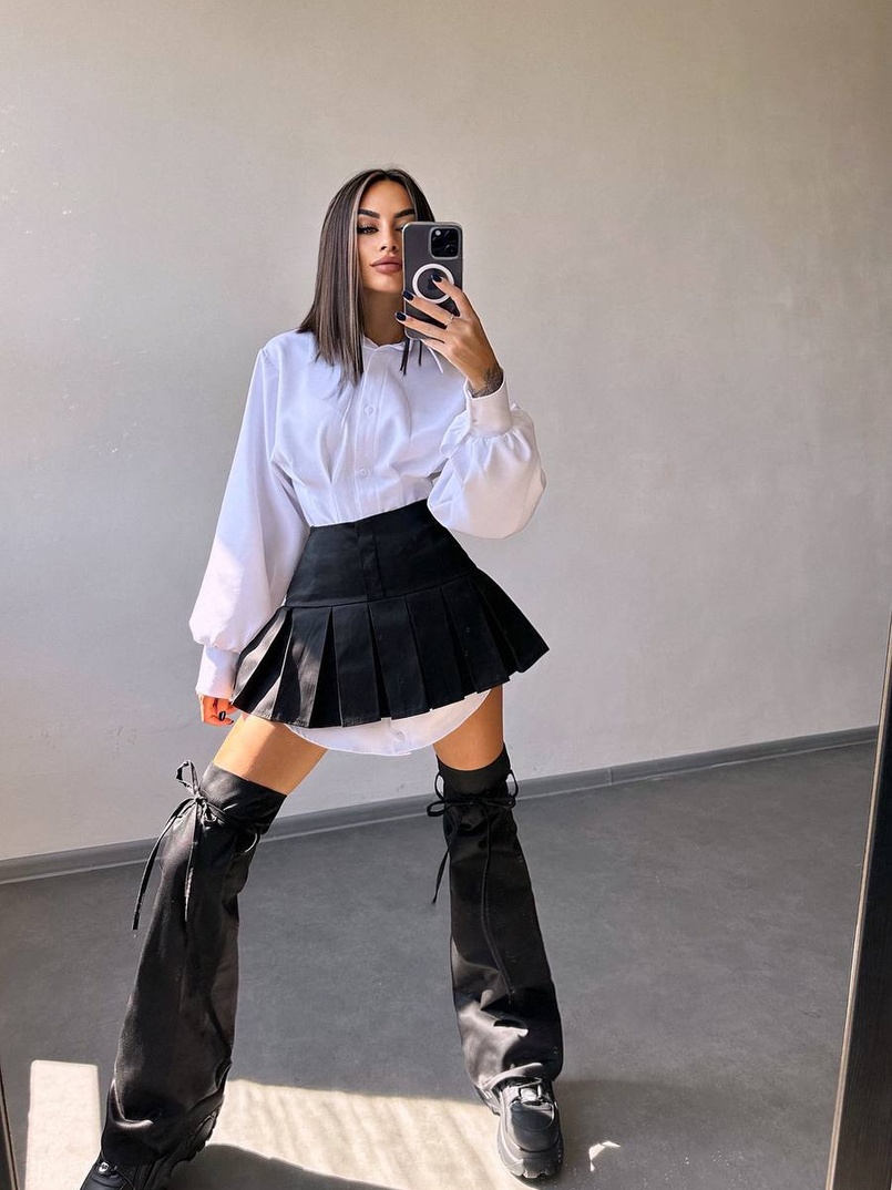 Комплект: спідниця з гетрами + сукня-сорочка  Комплект: спідниця з гетрами + сукня-сорочка  | PUSHKA SHOP