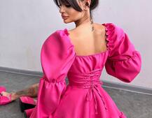 Сукня з воланами на ґудзиках  | PUSHKA SHOP