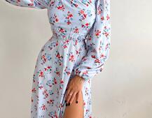 Сукня зі шнурівкою по спинці та розрізом на спідниці Сукня зі шнурівкою по спинці та розрізом на спідниці | PUSHKA SHOP