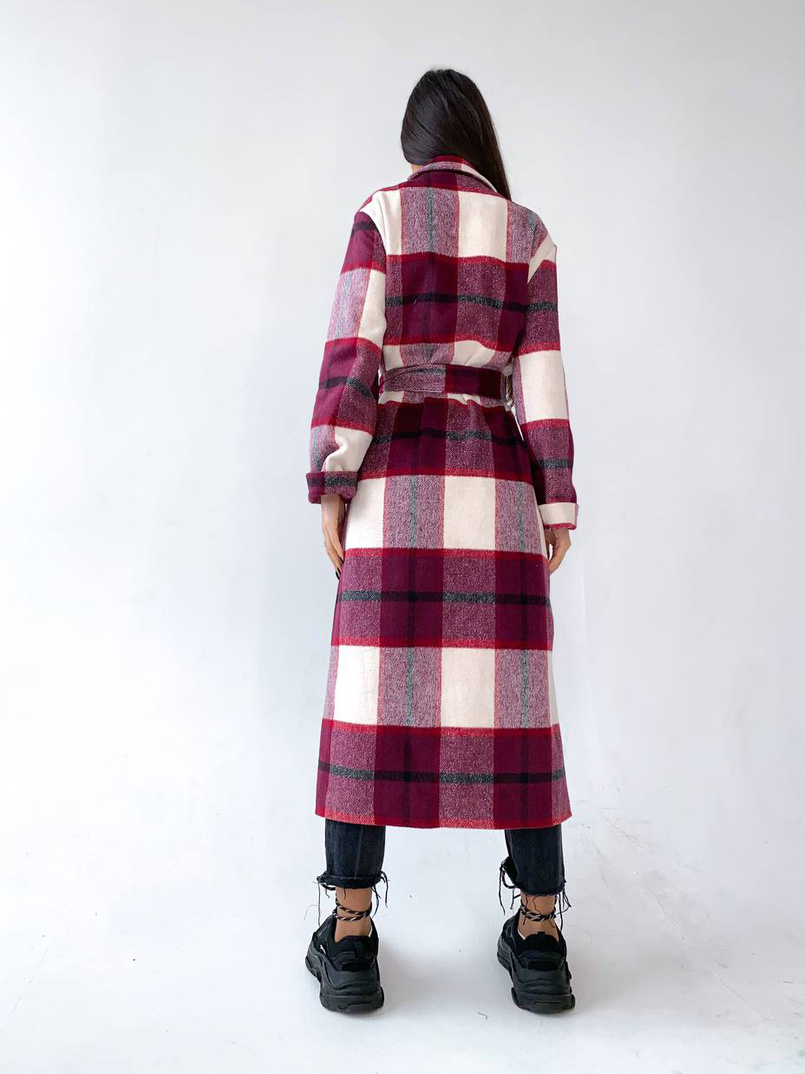 Кашемировое пальто в клетку на подкладке Кашемировое пальто в клетку на подкладке | PUSHKA SHOP