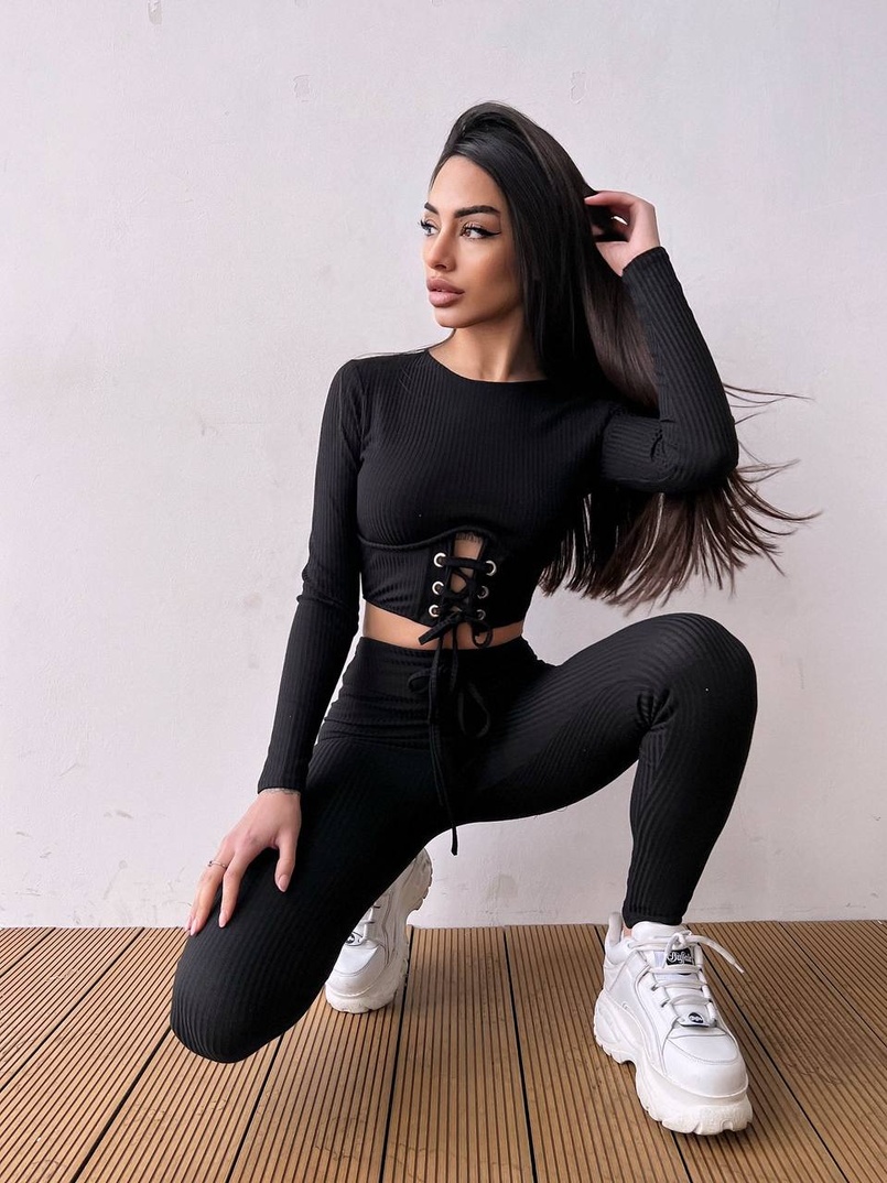 Трикотажний комплект: корсетний топ + легінси | PUSHKA SHOP