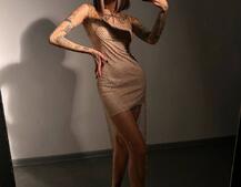 Сукня із сітки зі стразами на трикотажній підкладці Сукня із сітки зі стразами на трикотажній підкладці | PUSHKA SHOP