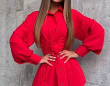 Сукня-сорочка зі шнурівкою | PUSHKA SHOP