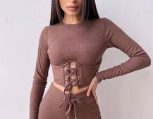 Трикотажний комплект: корсетний топ + легінси | PUSHKA SHOP