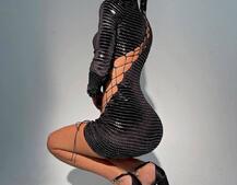 Оксамитова сукня-гольф зі шнурівкою Шнурівкою можна регулювати ширину вирізу | PUSHKA SHOP