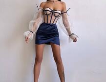 Атласний  комплект: корсет + спідниця  | PUSHKA SHOP