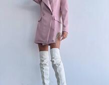 Приталена сукня-піджак, декорована бахромою зі страз | PUSHKA SHOP