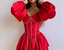 Комплект: сукня з подвійною спідницею + корсет, декорований стразами Комплект: сукня з подвійною спідницею + корсет, декорований стразами | PUSHKA SHOP