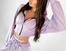 Трикотажный костюм с корсетными элементами и имитацией трусиков   | PUSHKA SHOP