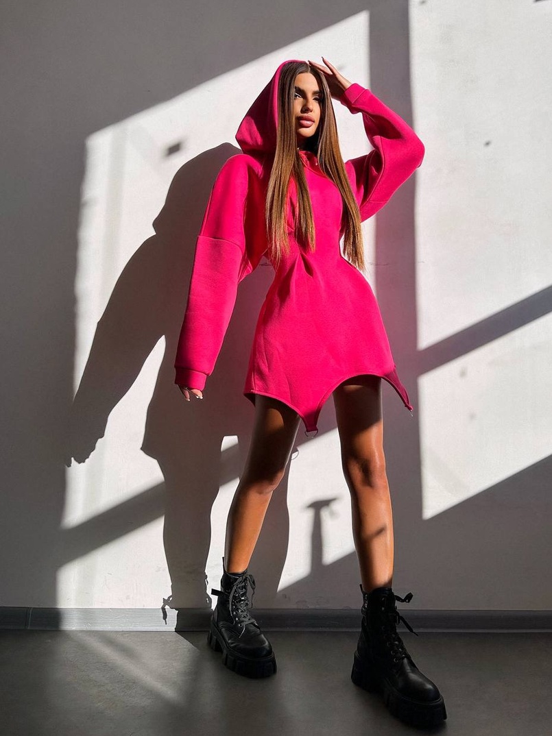 Тепле приталене худі з капюшоном на флісі + корсет на шнурівці Можна носити з корсетом та без | PUSHKA SHOP