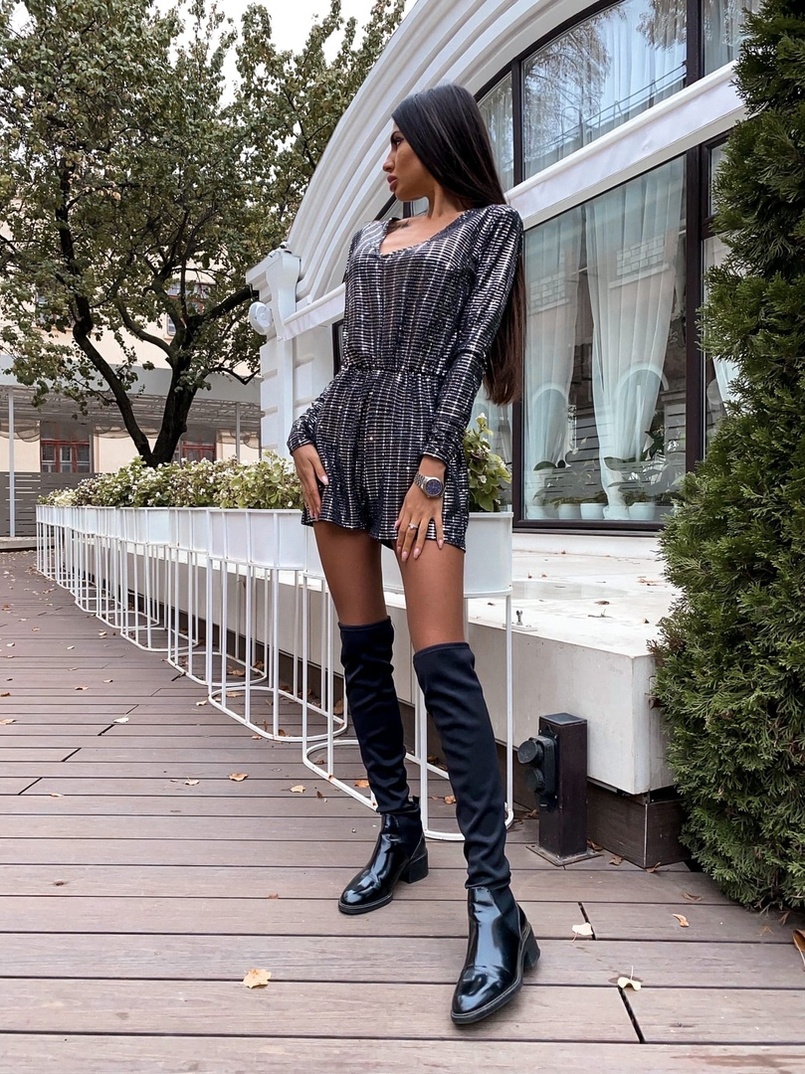 Блестящий комбинезон с пайетками  | PUSHKA SHOP