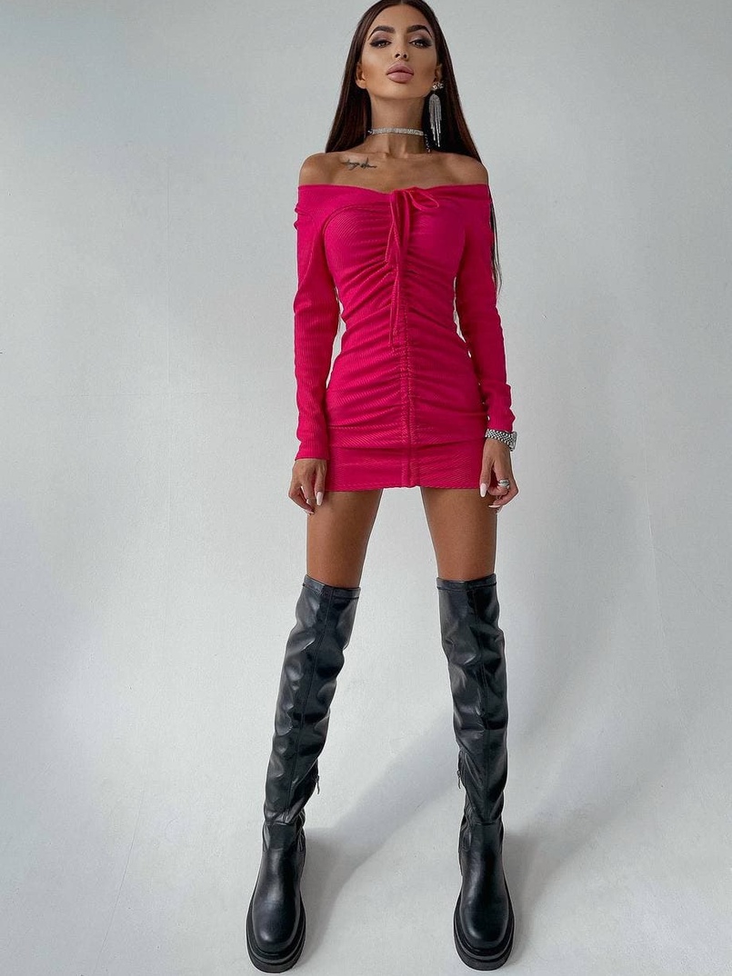 Платье-мини с затяжкой Платье-мини с затяжкой | PUSHKA SHOP