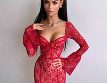 Мереживна сукня максі з чашечками    | PUSHKA SHOP