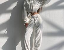 Велюровий комплект трійка: кофта + корсет з чашечками + джогери  | PUSHKA SHOP