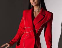 Сукня-піджак, декорована стразами  Ручна робота  | PUSHKA SHOP