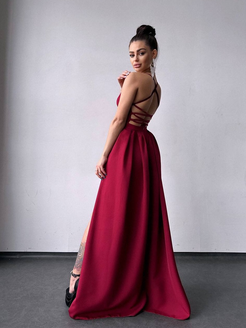 Сукня максі  зі шнурівкою на спинці | PUSHKA SHOP