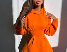 Тепле приталене худі з капюшоном на флісі + корсет на шнурівці Можна носити з корсетом та без | PUSHKA SHOP