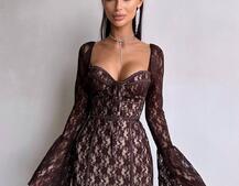 Мереживна сукня максі з чашечками    | PUSHKA SHOP