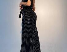 Бархатный комбинезон с голографическими блестками  | PUSHKA SHOP