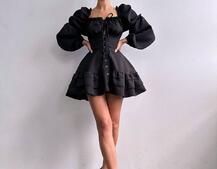 Сукня з воланами на ґудзиках  | PUSHKA SHOP