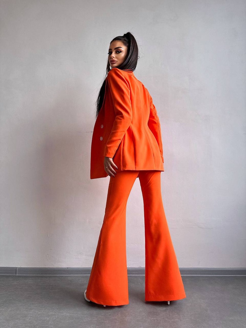 Костюм: піджак на підкладці, штани кльош+ жилет  | PUSHKA SHOP