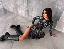 Приталена сукня з корсетною вставкою та спідницею-сонцем Приталена сукня з корсетною вставкою та спідницею-сонцем | PUSHKA SHOP