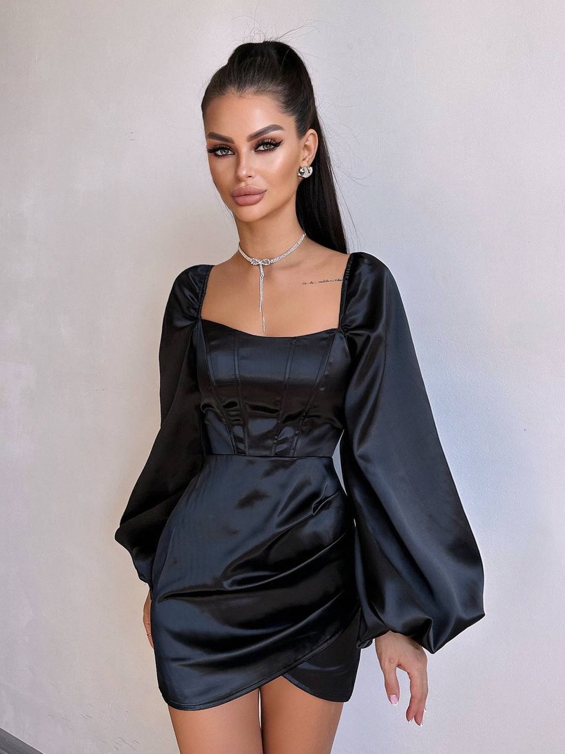 Атласний комплект: корсет + спідниця з драпіруванням Атласний комплект: корсет + спідниця з драпіруванням | PUSHKA SHOP