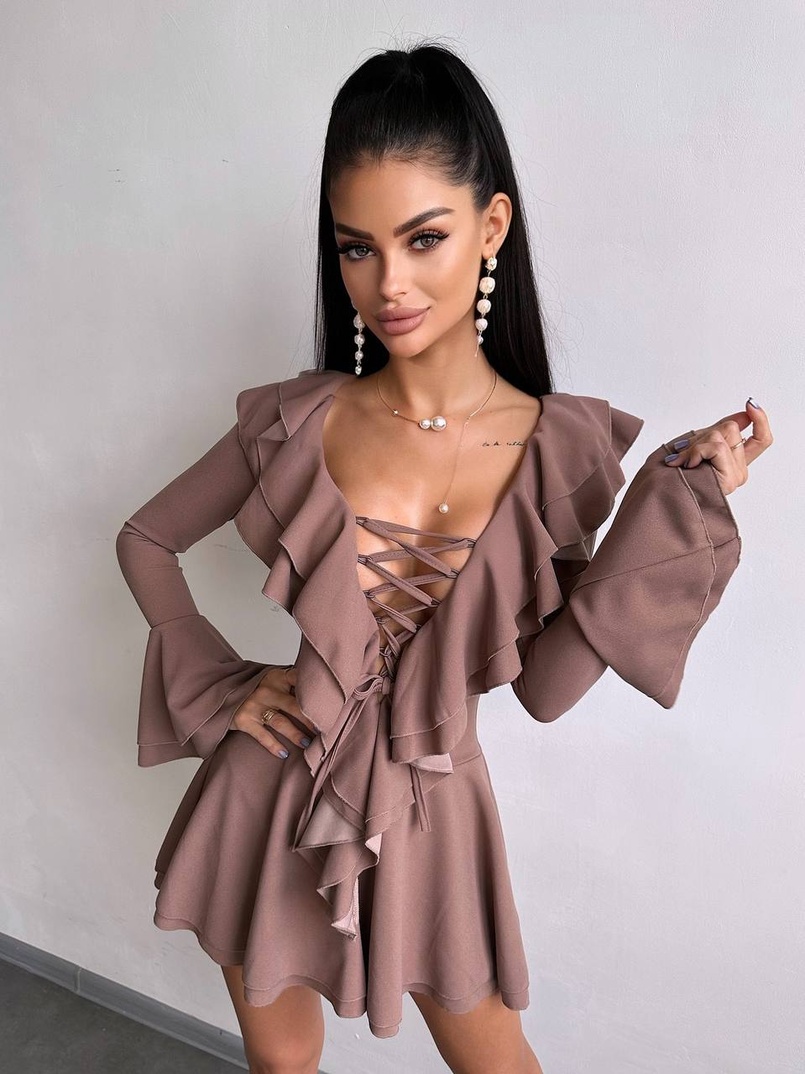 Сукня з з воланами на ґудзиках Сукня з з воланами на ґудзиках | PUSHKA SHOP