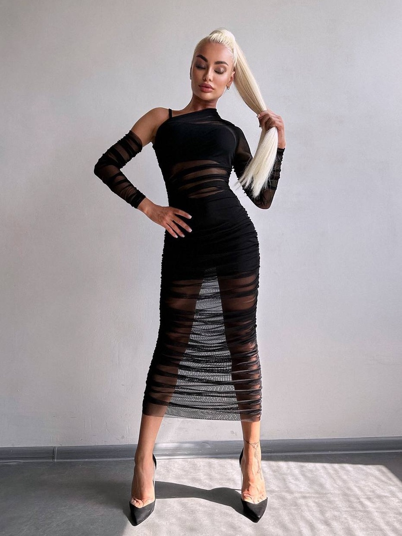 Сукня міді з драпіруванням Сукня міді з драпіруванням | PUSHKA SHOP