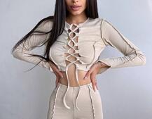 Комплект: топ зі шнурівкою на грудях + легінси | PUSHKA SHOP