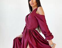 Шелковое платье макси с разрезом  Шелковое платье макси с разрезом  | PUSHKA SHOP