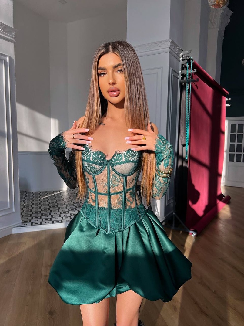 Комплект : мереживний корсет  з чашечками+ спідниця балон  | PUSHKA SHOP