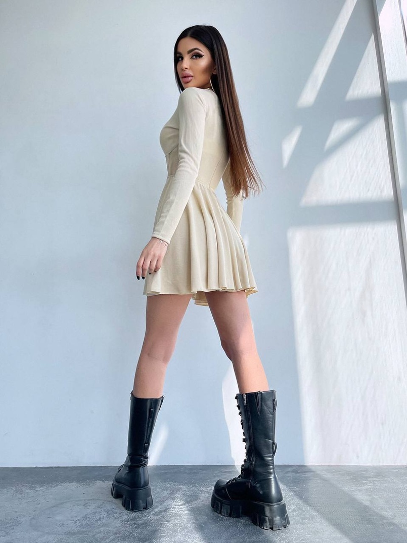 Приталена сукня з корсетною вставкою та спідницею-сонцем Приталена сукня з корсетною вставкою та спідницею-сонцем | PUSHKA SHOP