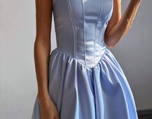 Атласна корсетна сукня міні  | PUSHKA SHOP