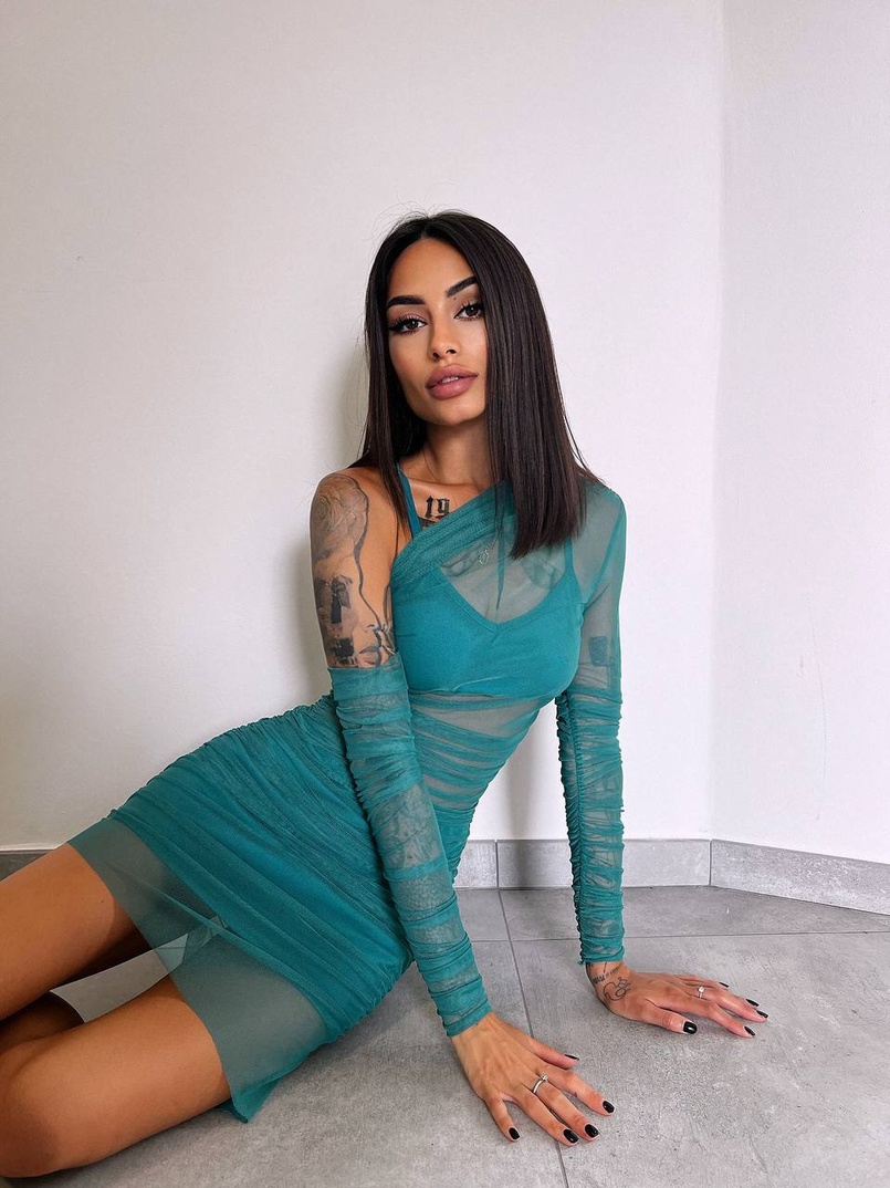 Міні сукня з драпіруванням   | PUSHKA SHOP