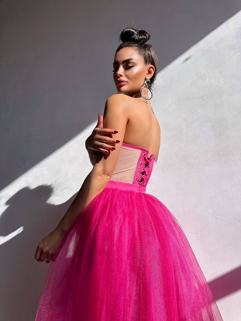 Комплект: корсет бюстьє декорований стразами + пишна спідниця максі  Ручна робота  | PUSHKA SHOP