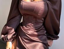 Атласний комплект: корсет + спідниця  максі з драпіруванням | PUSHKA SHOP