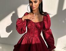 Корсетна сукня  з пишною подвійною спідницею та рюшами  | PUSHKA SHOP