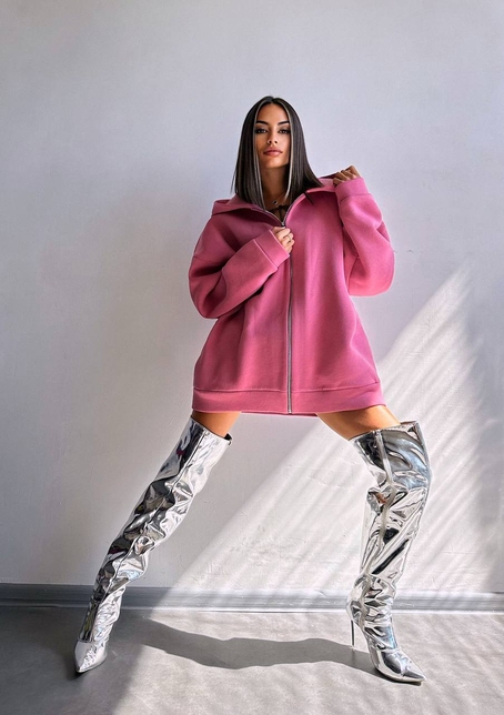 Трендове худі over size із сяючими стразами  | PUSHKA SHOP