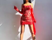 Сукня міні зі шлейфом та рукавичками Сукня міні зі шлейфом та рукавичками | PUSHKA SHOP