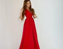 Платье макси с разрезом на юбке и запахом на груди Платье макси с разрезом на юбке и запахом на груди | PUSHKA SHOP