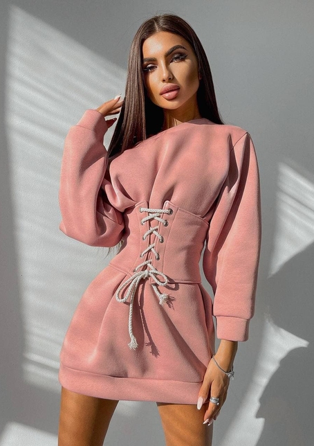 Худи на флисе + корсет на шнуровке  Худи на флисе + корсет на шнуровке  | PUSHKA SHOP