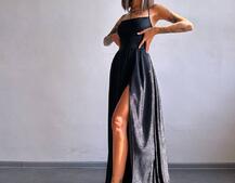 Сяюча сукня максі зі шнурівкою на спинці Сяюча сукня максі зі шнурівкою на спинці | PUSHKA SHOP