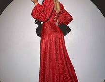 Сяючий комплект: корсет  + спідниця  максі з драпіруванням | PUSHKA SHOP