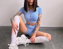 Комплект: топ на ґудзиках + велосипедки | PUSHKA SHOP