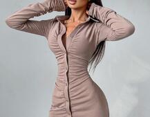 Платье-мини на пуговицах | PUSHKA SHOP